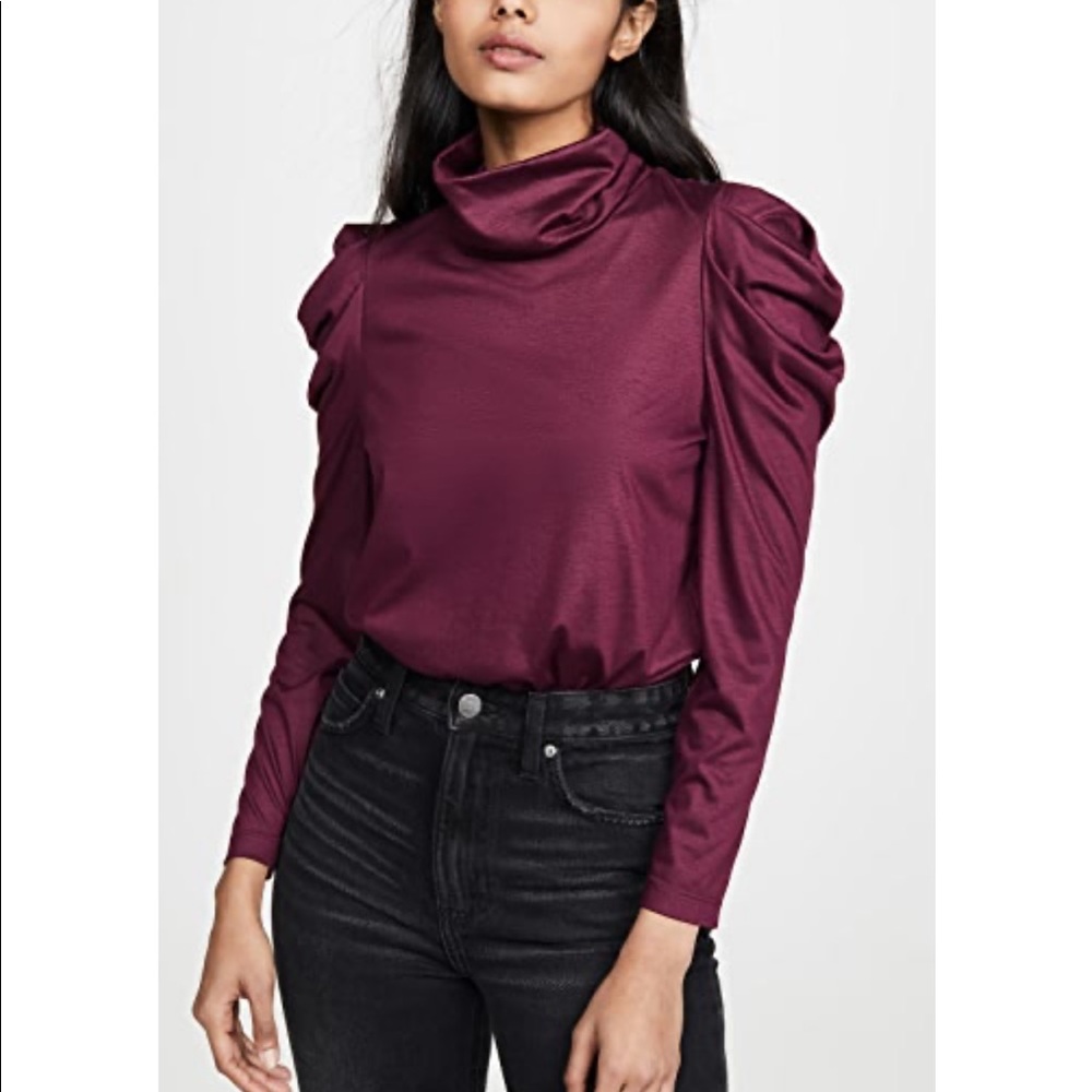 Enza Costa puff sleeve turtle neck small